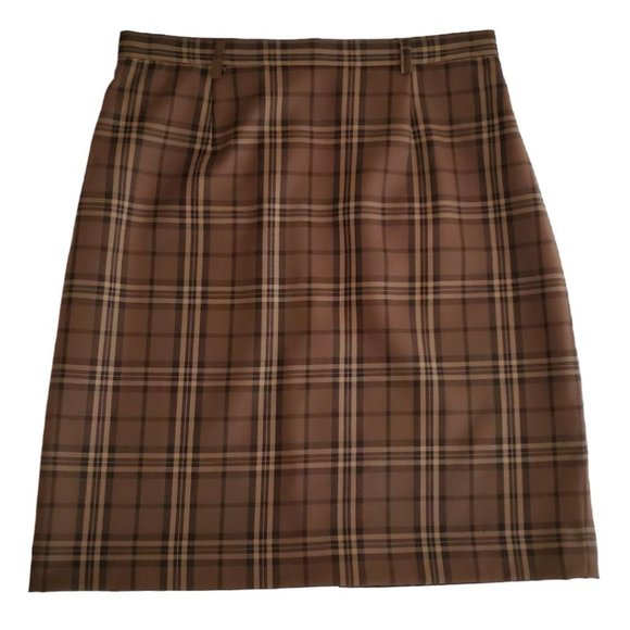 Petite Sophisticate Plaid Pencil Skirt | NWT | 8P | Light & Dark Brown, Tan - Picture 10 of 17